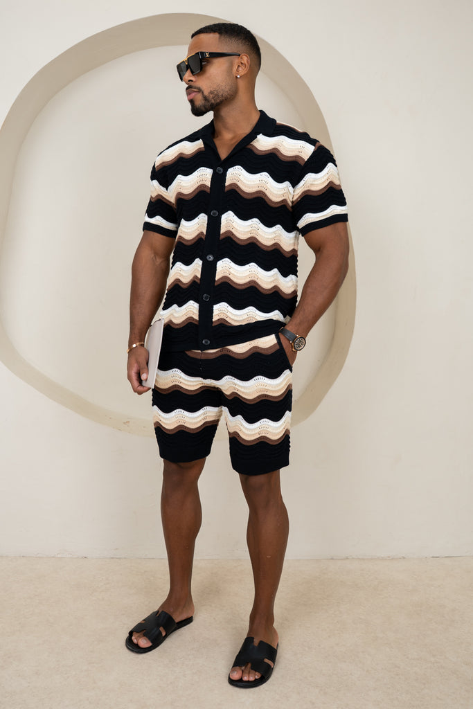 Capri Wave Resort Knitted Shirt - Black