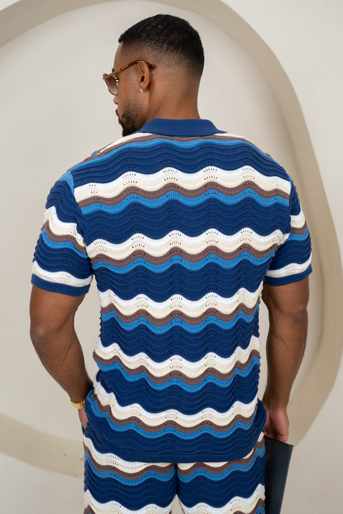 Capri Wave Resort Knitted Shirt - Navy