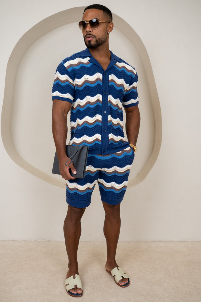Capri Wave Knitted Short - Navy