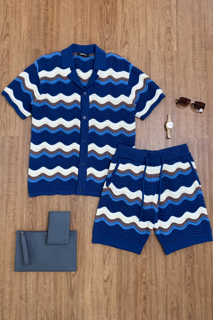 Capri Wave Knitted Short - Navy