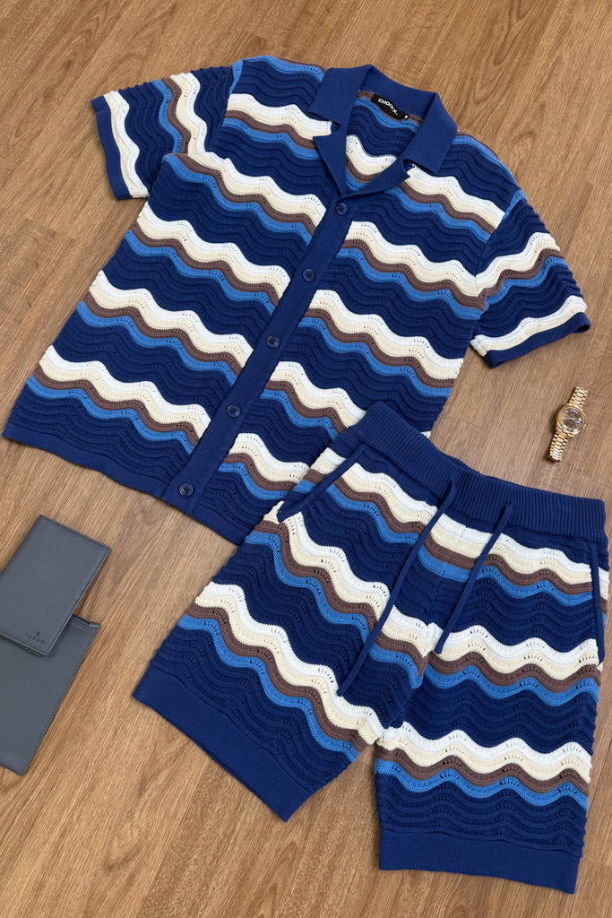 Capri Wave Resort Knitted Shirt - Navy