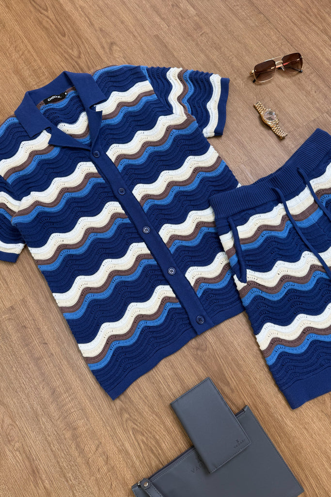 Capri Wave Resort Knitted Shirt - Navy