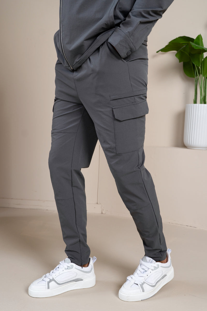 Premium Detail Cargo Pants V2 - Charcoal