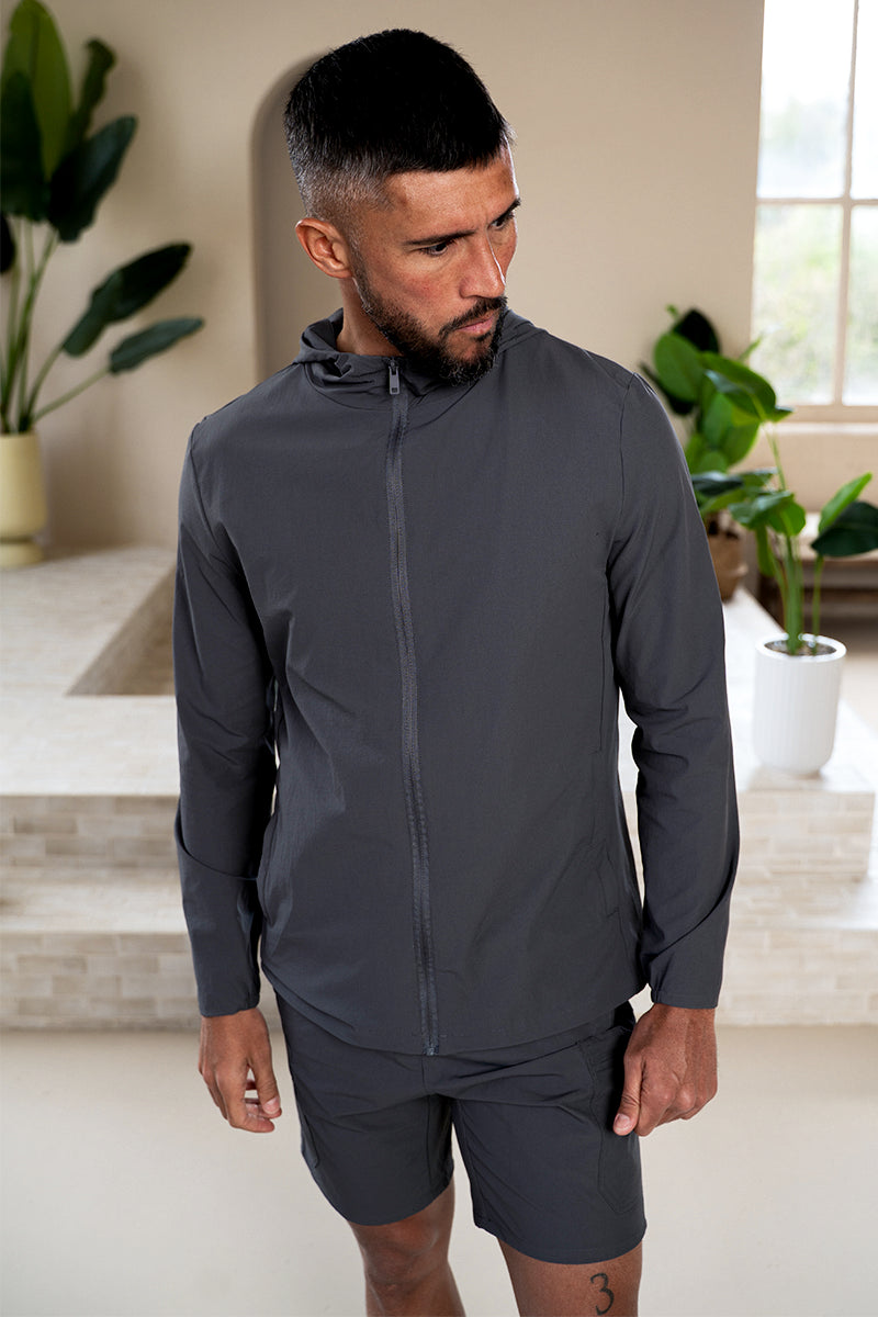 Premium Technical Windbreaker Jacket - Charcoal (SS)