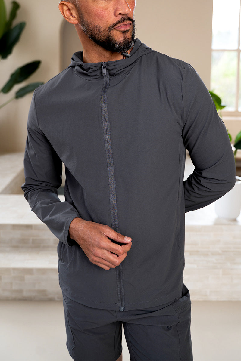 Premium Technical Windbreaker Jacket - Charcoal (SS)