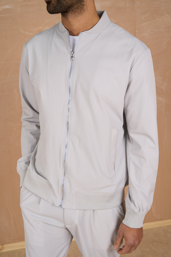 Premium Performance Bomber Jacket - Grey