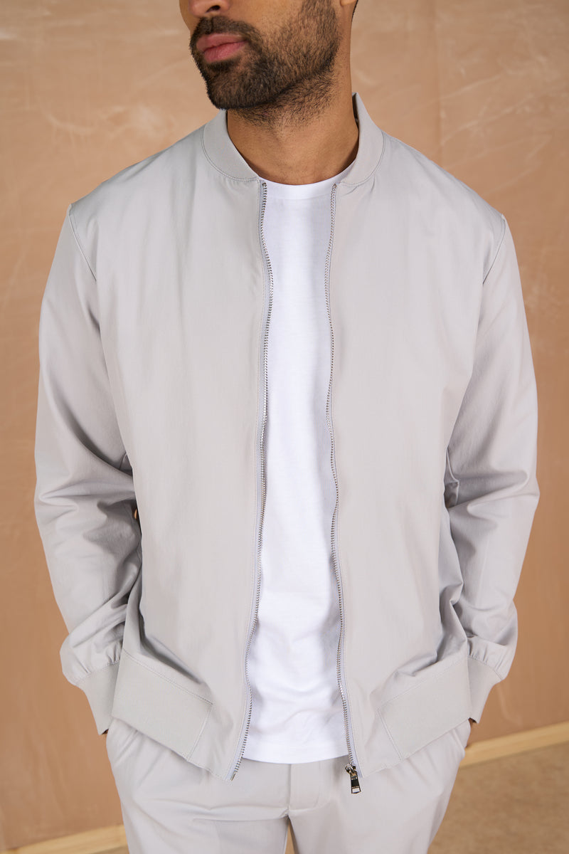 Premium Performance Bomber Jacket - Grey