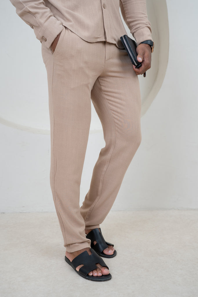 Linen Resort Trouser - Stone