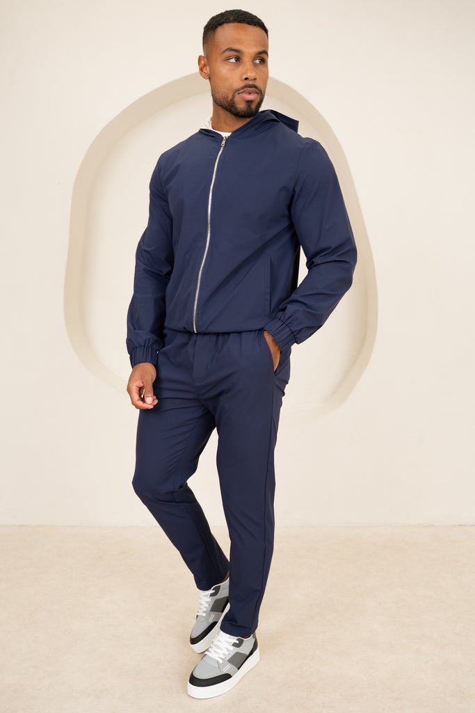 Contrast Lined Technical Windbreaker - Navy