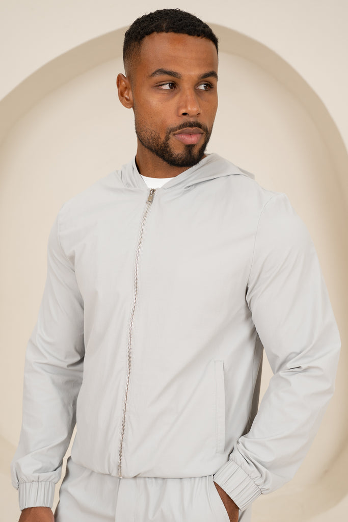 Contrast Lined Technical Windbreaker - Grey