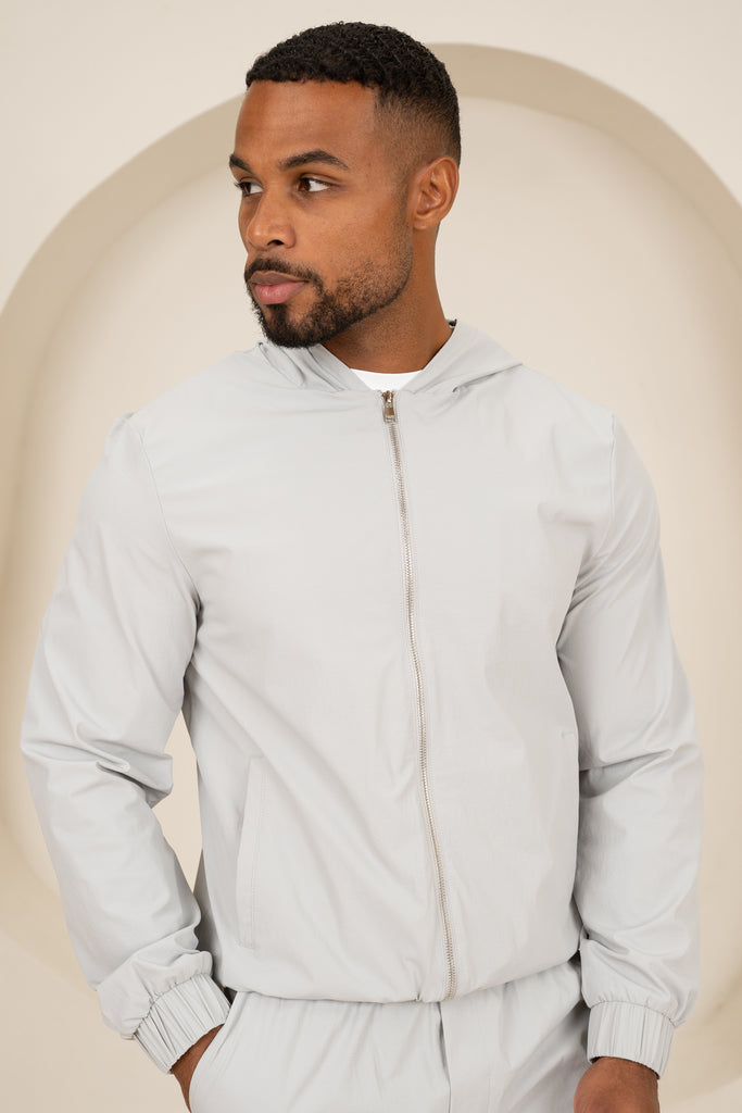 Contrast Lined Technical Windbreaker - Grey
