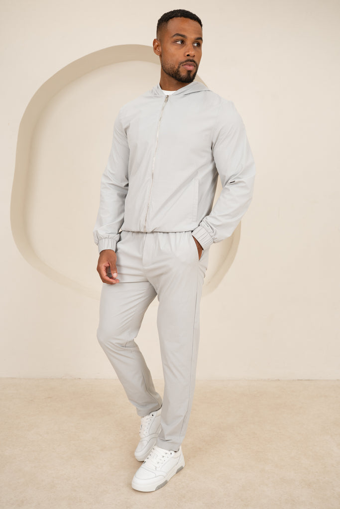 Contrast Lined Technical Windbreaker - Grey