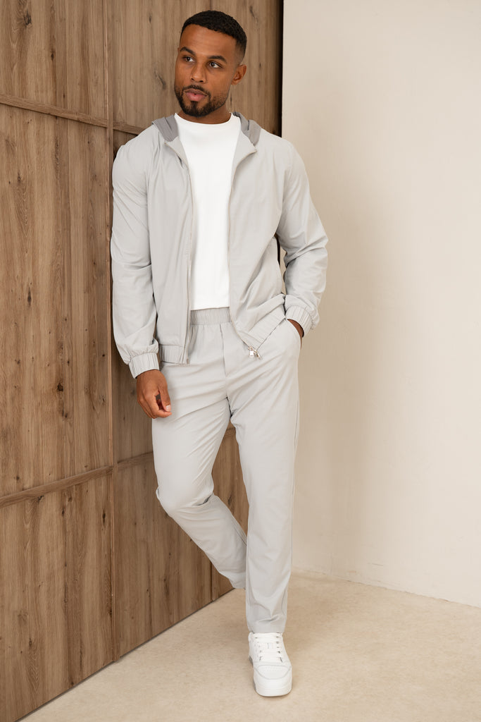 Contrast Lined Technical Windbreaker - Grey