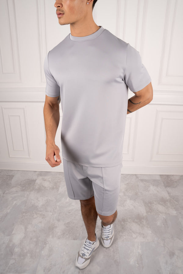 Premium Scuba Pleated Shorts - Grey