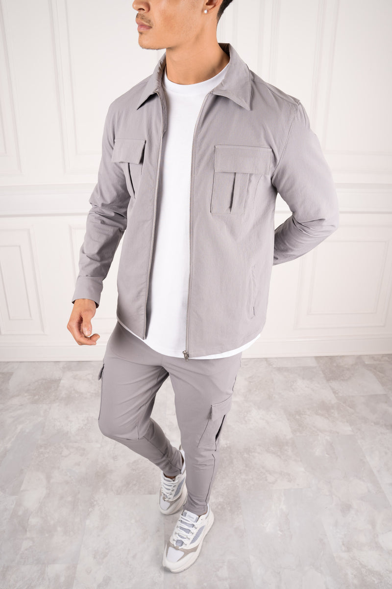 Premium Detail Cargo Jacket - Grey