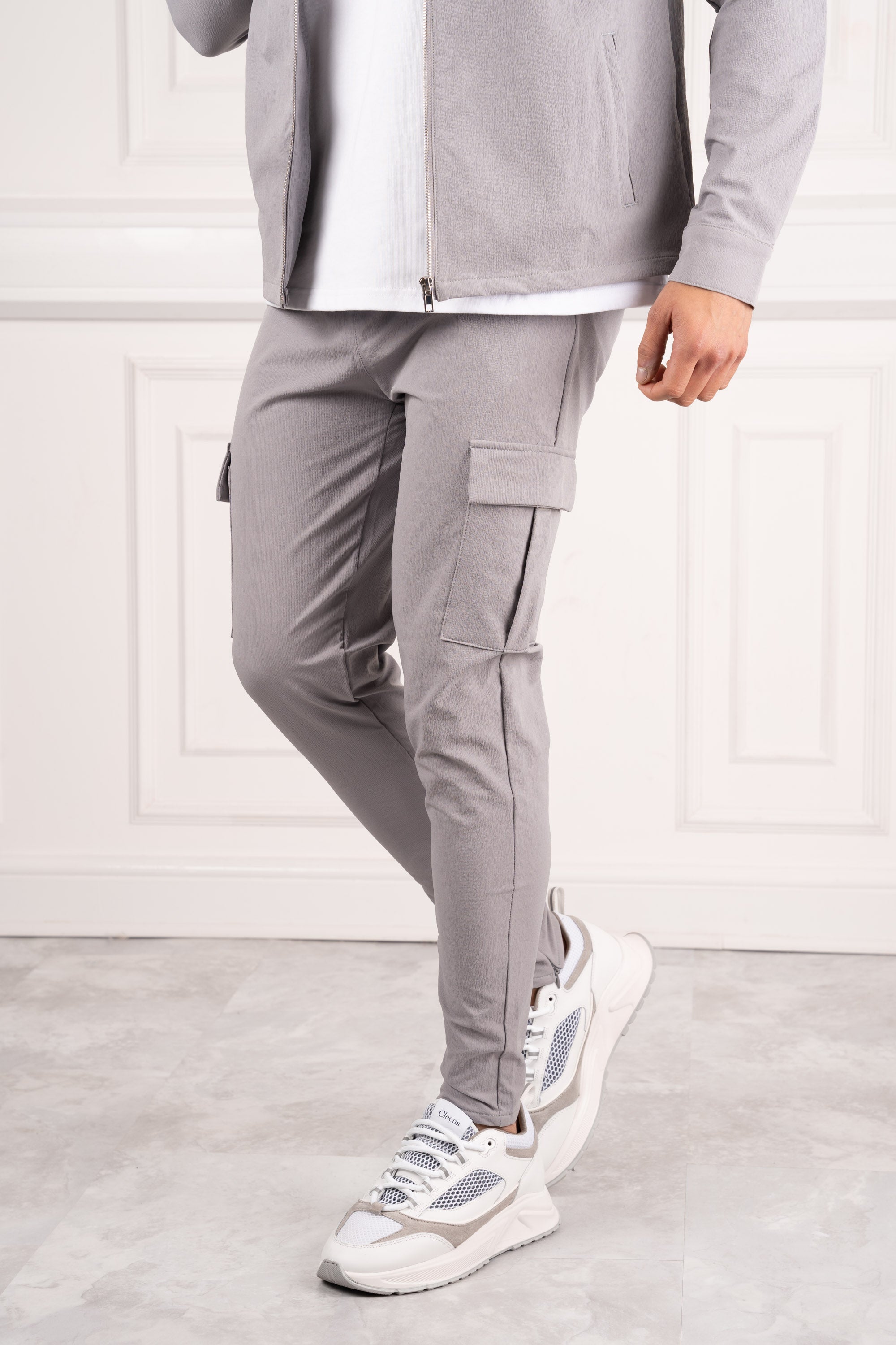 Premium Cargo Utility Pants - Light Grey