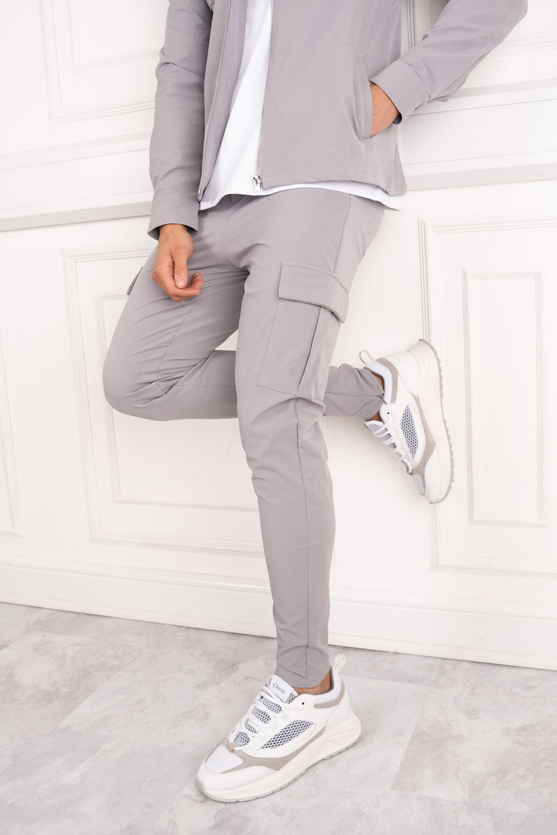 Premium Cargo Utility Pants - Light Grey