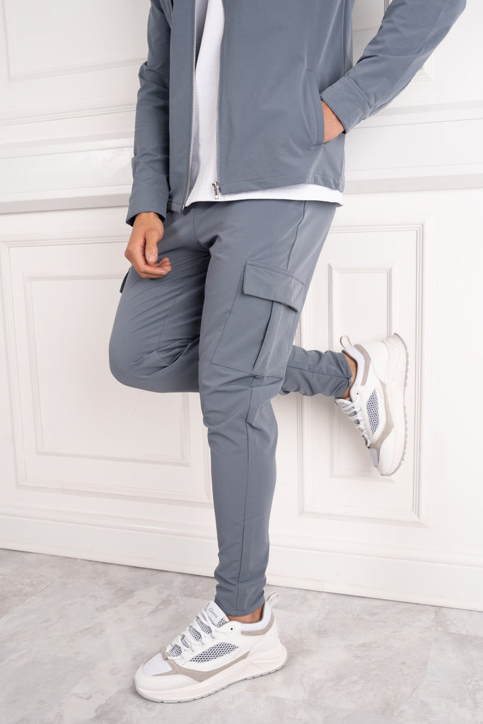 Premium Detail Cargo Pants - Steel Blue