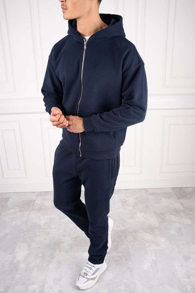 Premium Luxe Zip Up Hoody - Navy