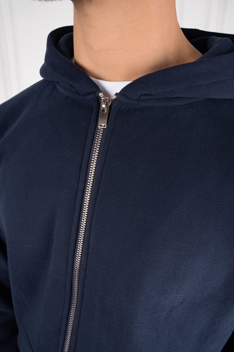 Premium Luxe Zip Up Hoody - Navy