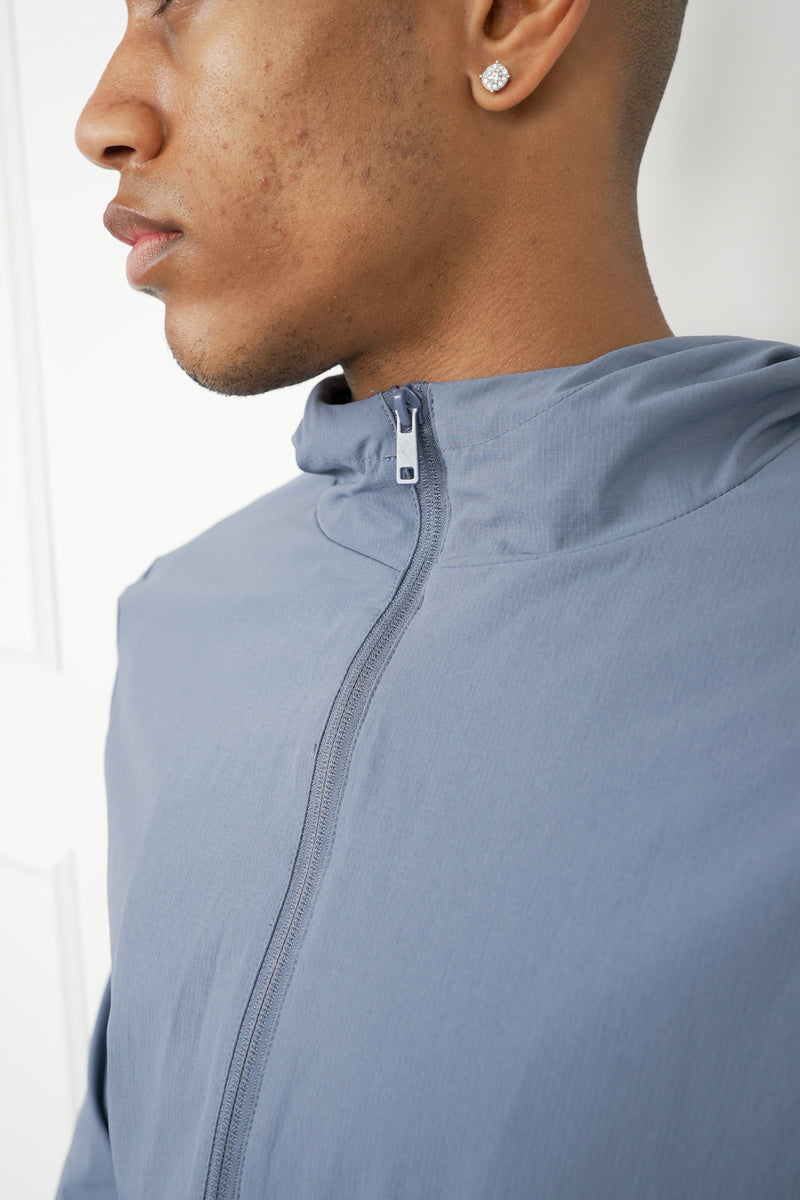 Premium Technical Windbreaker Jacket - Steel Blue (SS)