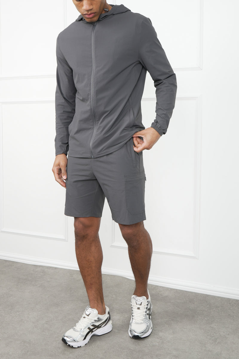 Premium Technical Windbreaker Jacket - Charcoal (SS)