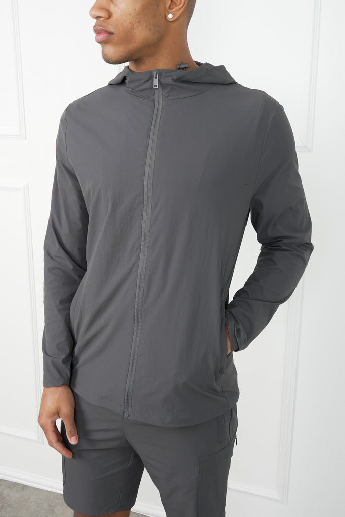 Premium Technical Windbreaker Jacket - Charcoal (SS)