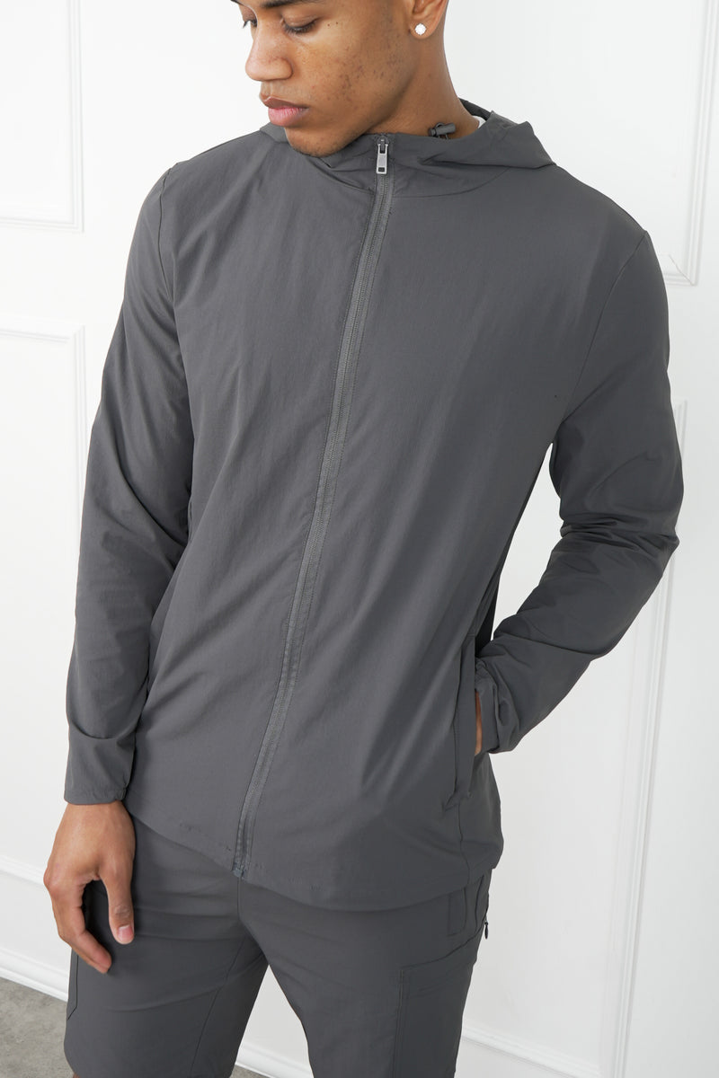 Premium Technical Windbreaker Jacket - Charcoal (SS)