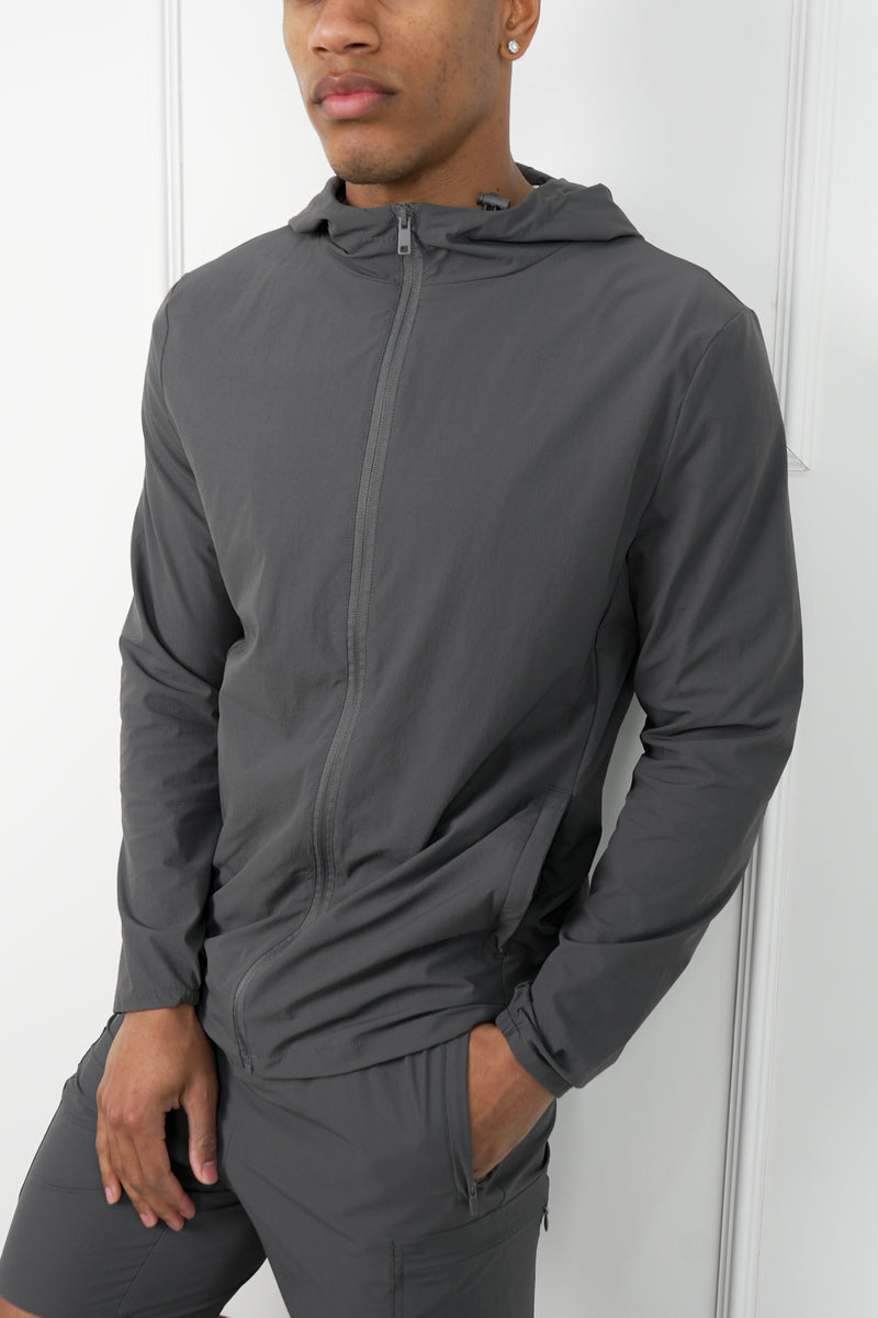 Premium Technical Windbreaker Jacket - Charcoal (SS)