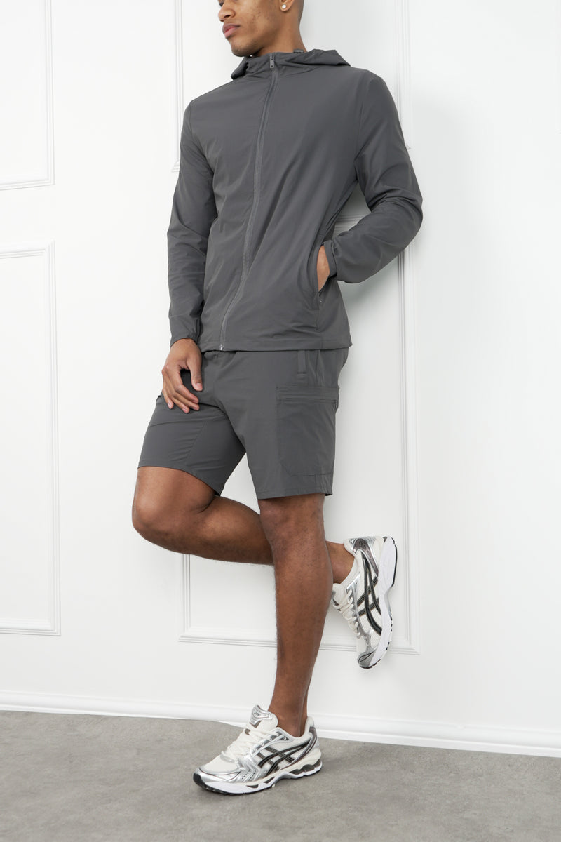 Premium Technical Windbreaker Jacket - Charcoal (SS)
