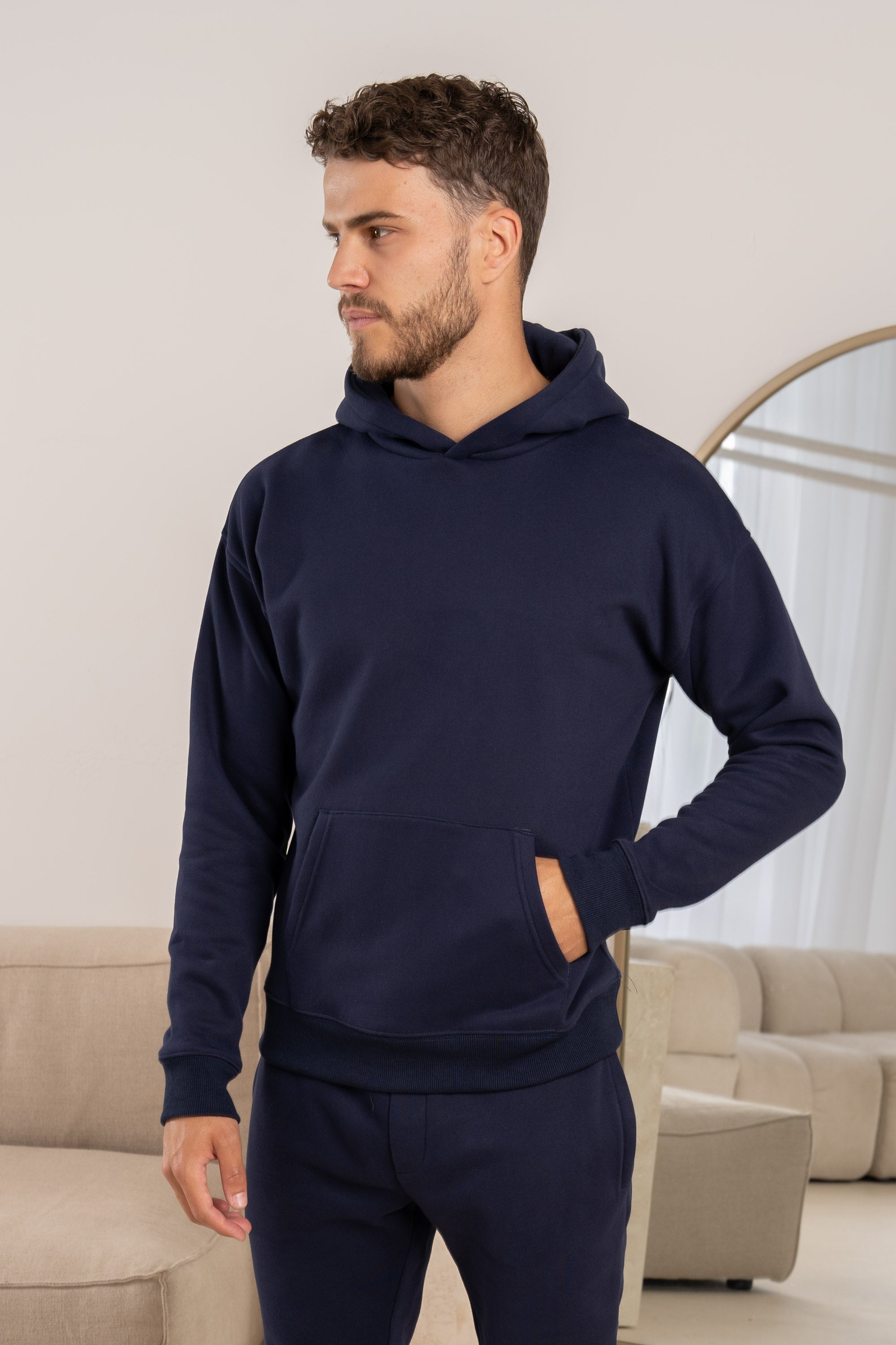 Premium Essential Tracksuit Hoodie - Navy