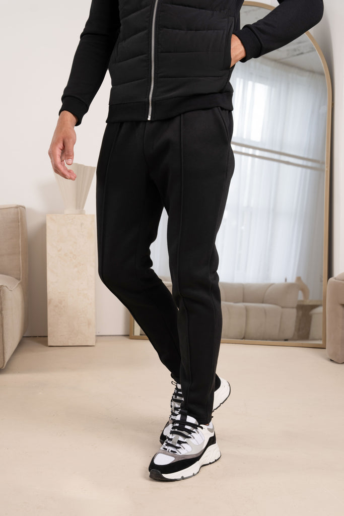 Hybrid Slim Fit Cotton Pants - Black