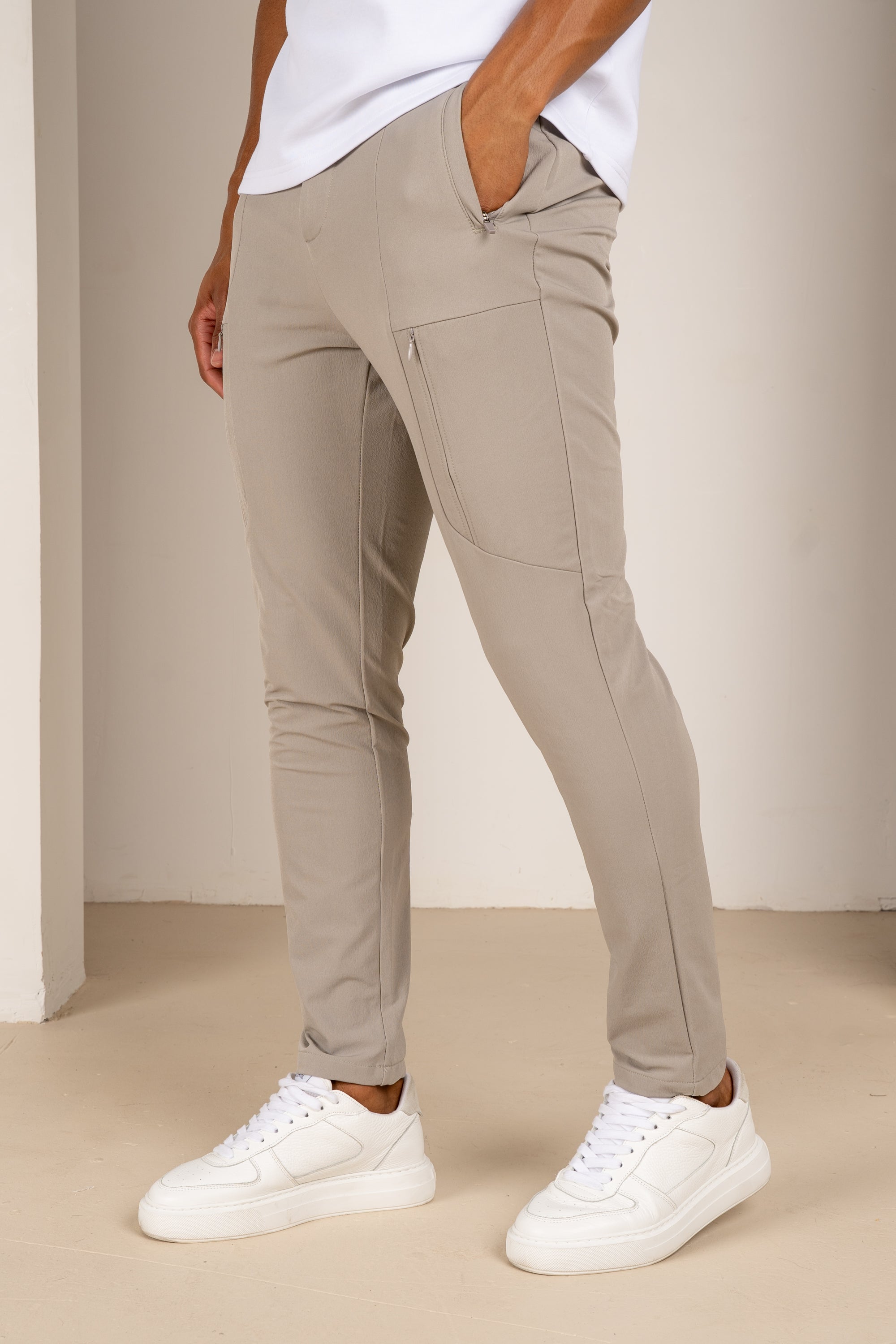 Tailored Tech Cargo Pants - Light Grey