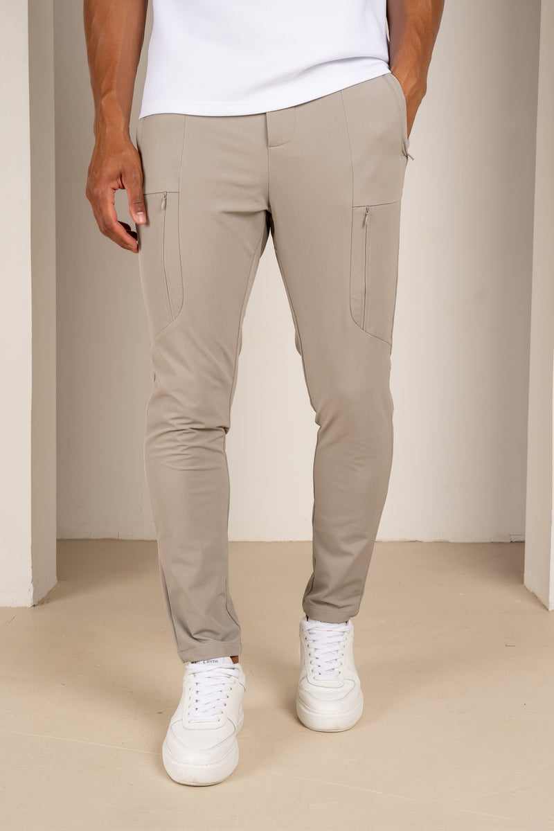 Tailored Tech Cargo Pants - Light Grey