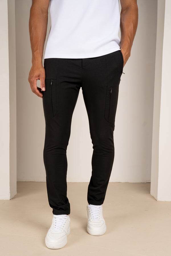 Tailored Tech Cargo Pants - Black