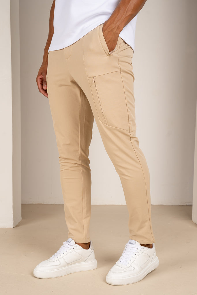 Tailored Tech Cargo Pants - Stone