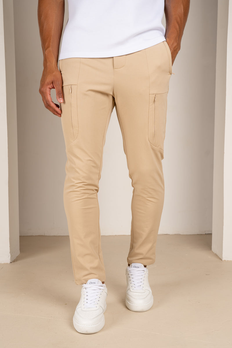 Tailored Tech Cargo Pants - Stone