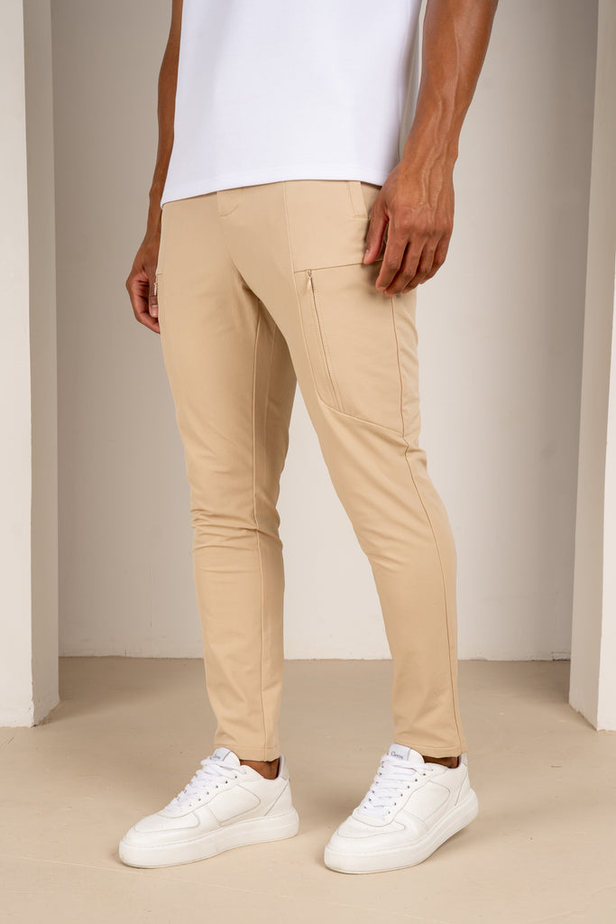 Tailored Tech Cargo Pants - Stone