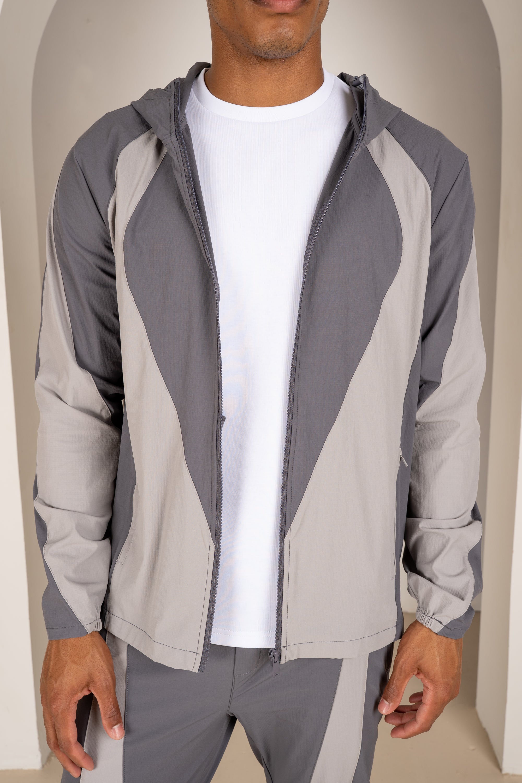 Veste technique premium V2 à panneaux - Gris