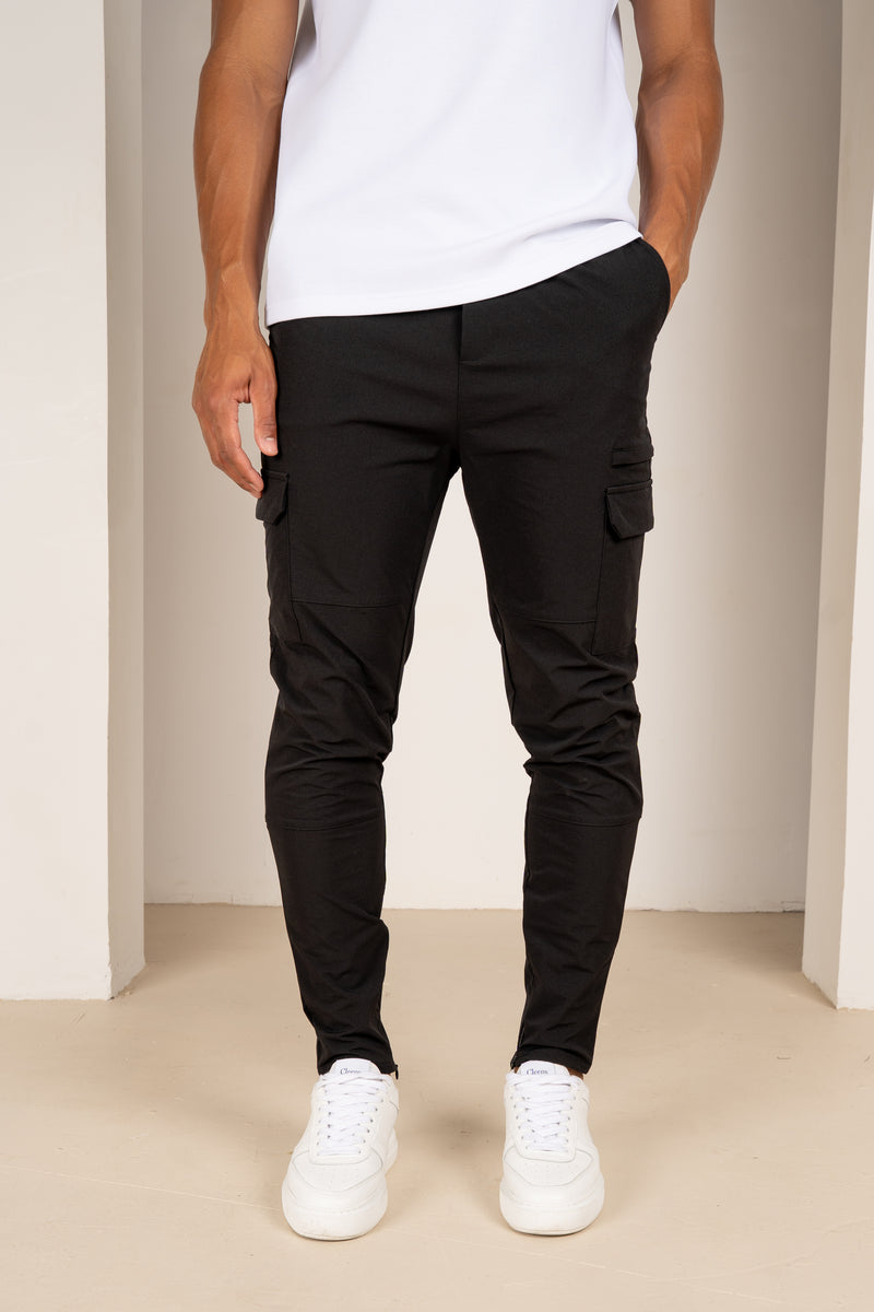 Premium Detail Cargo Pants V2 - Black