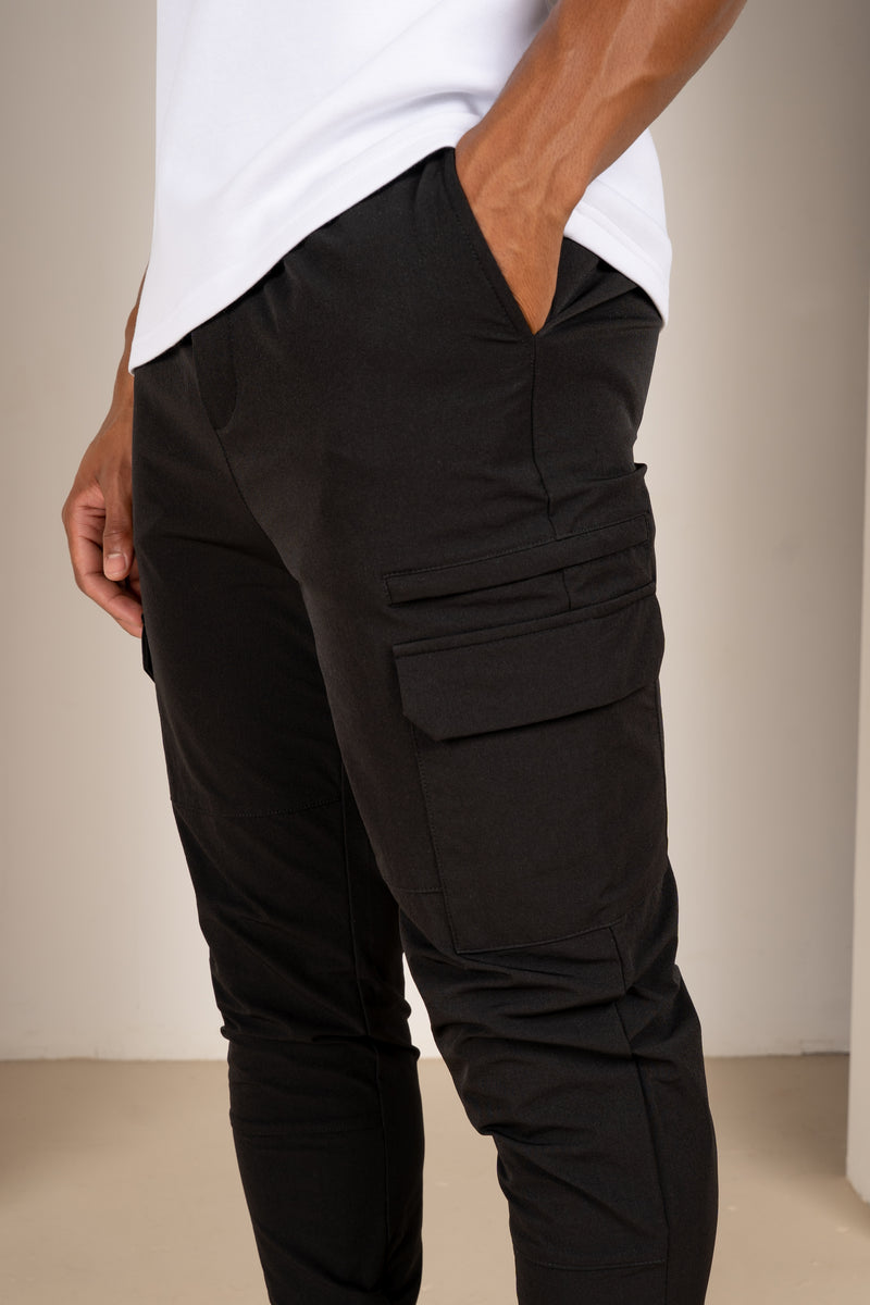 Premium Detail Cargo Pants V2 - Black