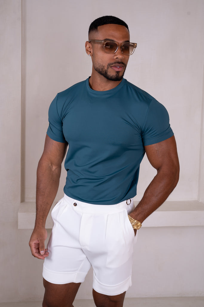 Buckle and Pleat Short - Off White