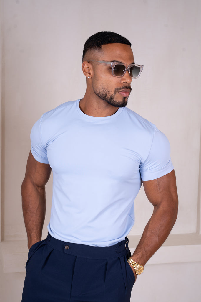 Mercerised Luxe T-Shirt - Pastel Blue