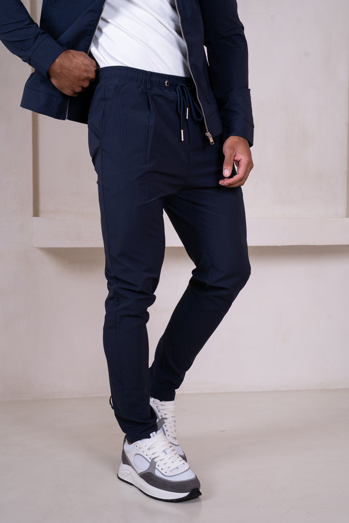 Pinstripe Pants - Navy