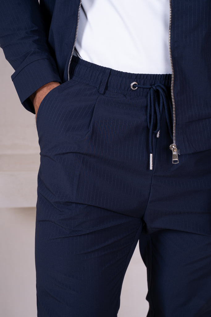 Pinstripe Pants - Navy
