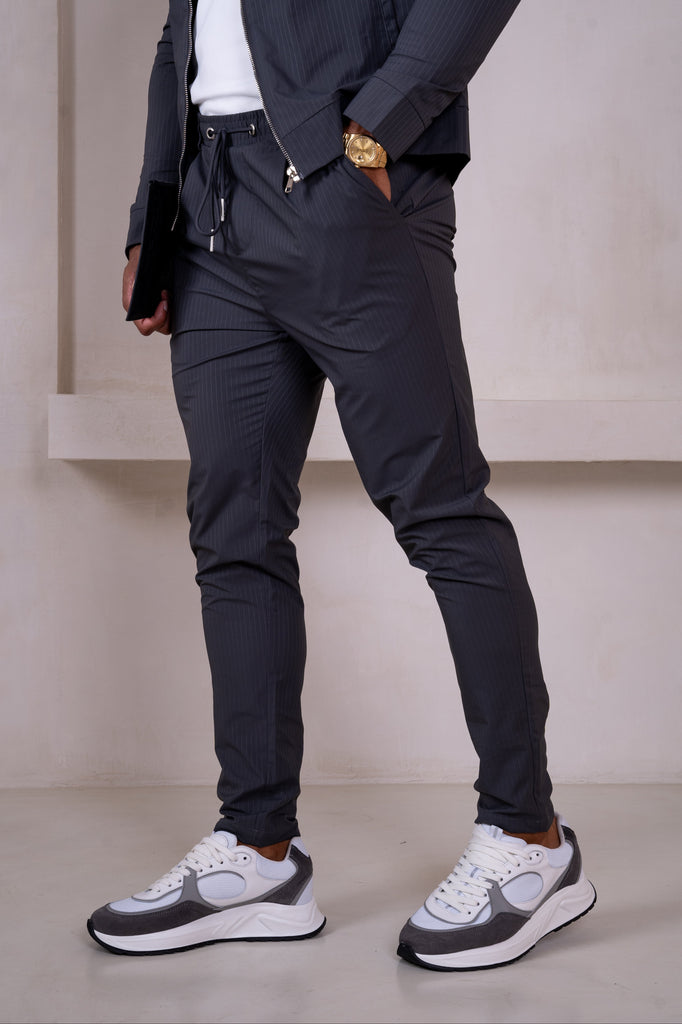 Pinstripe Pants - Charcoal