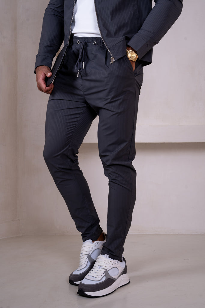 Pinstripe Pants - Charcoal