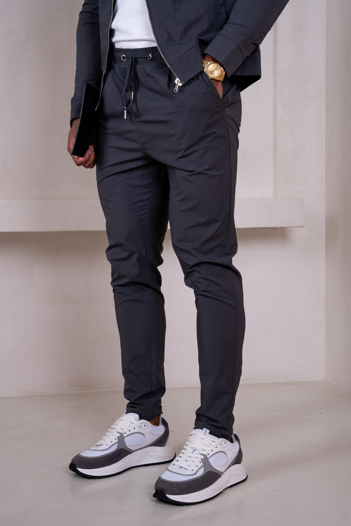 Pinstripe Pants - Charcoal