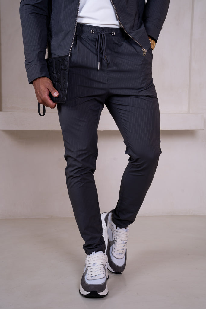 Pinstripe Pants - Charcoal