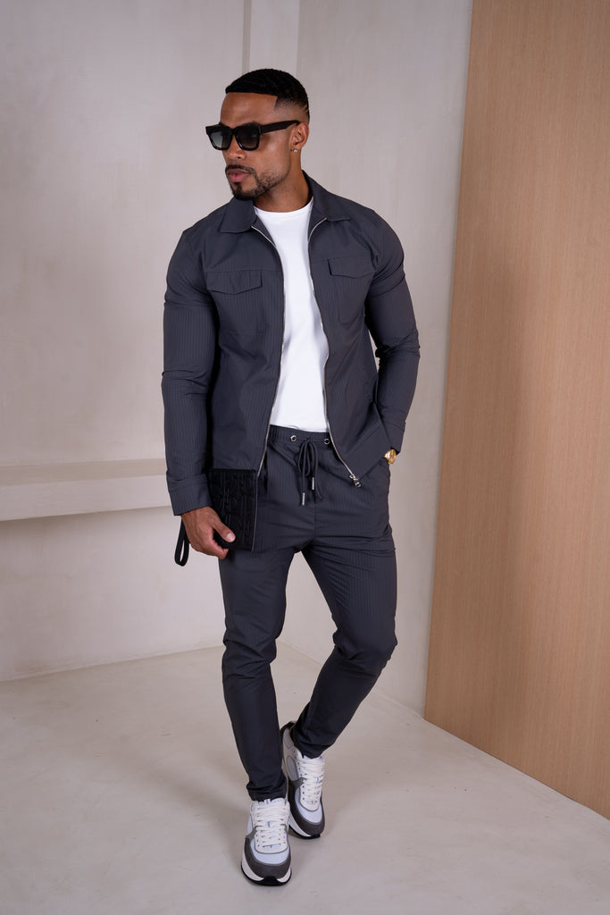 Pinstripe Pants - Charcoal